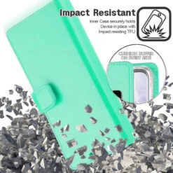 Mint Green Mercury Mansoor Diary Wallet Case Cover For Galaxy A54 5G -Cheap NewCase Store galaxy a54 5g mercury mansoor diary wallet mint green 4 18191.1683783691