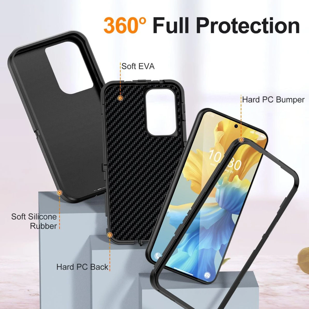 Black Tradies Heavy Duty Military Defender Case For Samsung Galaxy A54 5G 3 Black Tradies Heavy Duty Military Defender Case For Samsung Galaxy A54 5G - Image 3