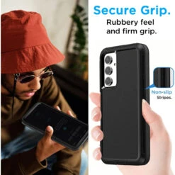 Black Galaxy A54 5G Tough Military Grade Drop Proof Defender Case -Cheap NewCase Store galaxy a54 5g military grade defender holster case black 4 07424.1685008078