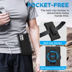 Black Galaxy A54 5G Tough Military Grade Drop Proof Defender Case -Cheap NewCase Store galaxy a54 5g military grade defender holster case black 5 96957.1685008078