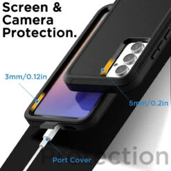 Black Galaxy A54 5G Tough Military Grade Drop Proof Defender Case -Cheap NewCase Store galaxy a54 5g military grade defender holster case black 7 29320.1685008078