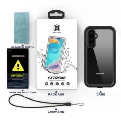 Black Galaxy A54 5G Waterproof Dirtproof Shockproof Defender Case -Cheap NewCase Store galaxy a54 5g waterproof case black 4 44169.1691406965