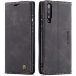 Black Galaxy A70 CaseMe Premium Compact Flip Wallet Card Case
