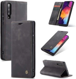 Black Galaxy A70 CaseMe Premium Compact Flip Wallet Card Case -Cheap NewCase Store galaxy a70 caseme wallet black 4 19073.1687256115