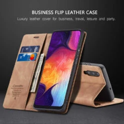 Vintage Brown Galaxy A70 CaseMe Premium Compact Flip Wallet Case -Cheap NewCase Store galaxy a70 caseme wallet brown 7 97011.1580962062