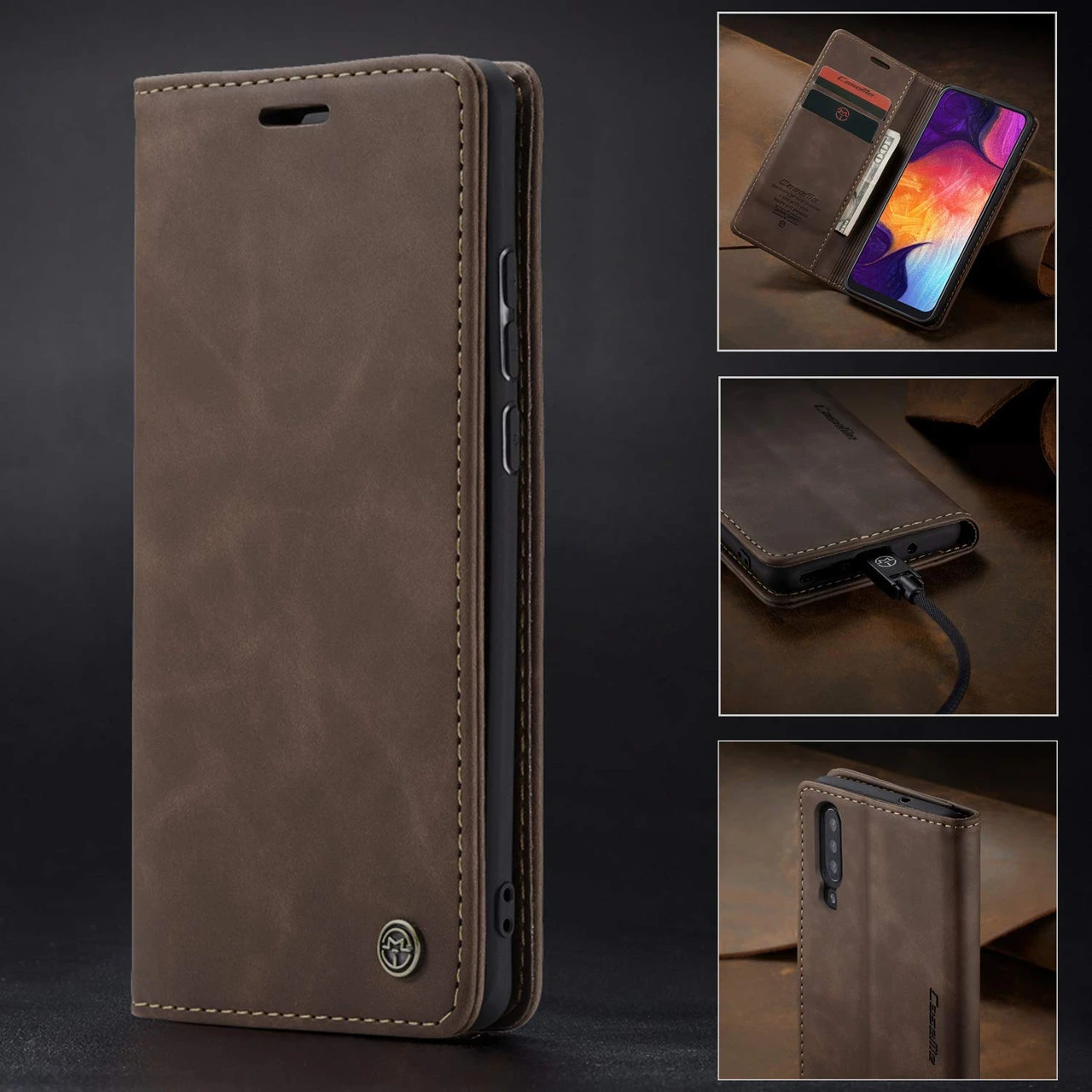 Stylish Coffee CaseMe Compact Flip Wallet Case For Samsung Galaxy A70 4 Stylish Coffee CaseMe Compact Flip Wallet Case For Samsung Galaxy A70 - Image 4