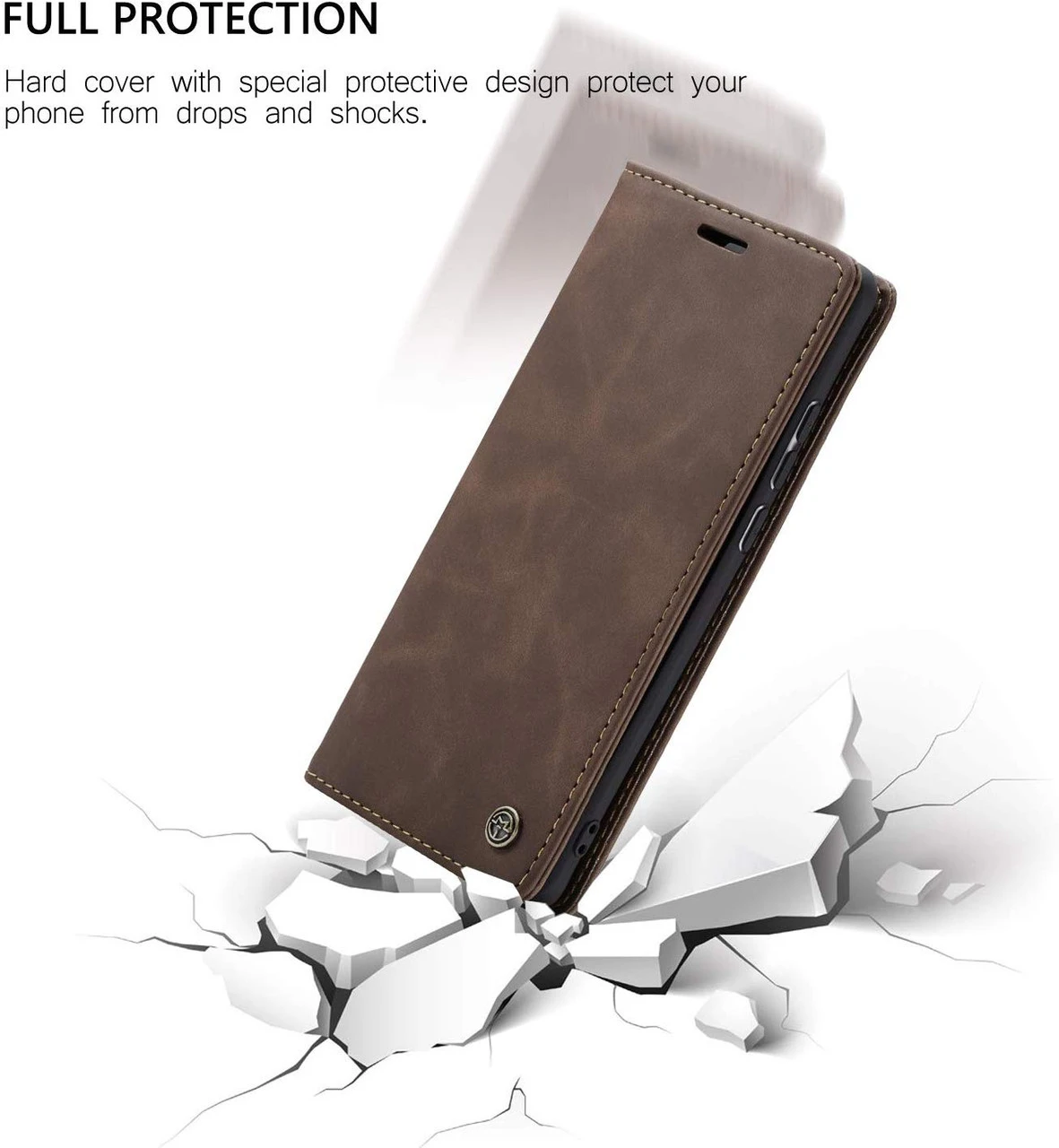 Stylish Coffee CaseMe Compact Flip Wallet Case For Samsung Galaxy A70 5 Stylish Coffee CaseMe Compact Flip Wallet Case For Samsung Galaxy A70 - Image 5