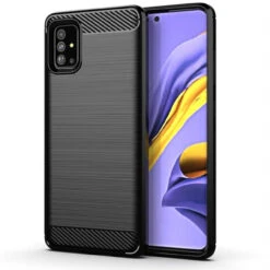 Black Samsung Galaxy A31 Carbon Fibre Slim Armor Protective Case