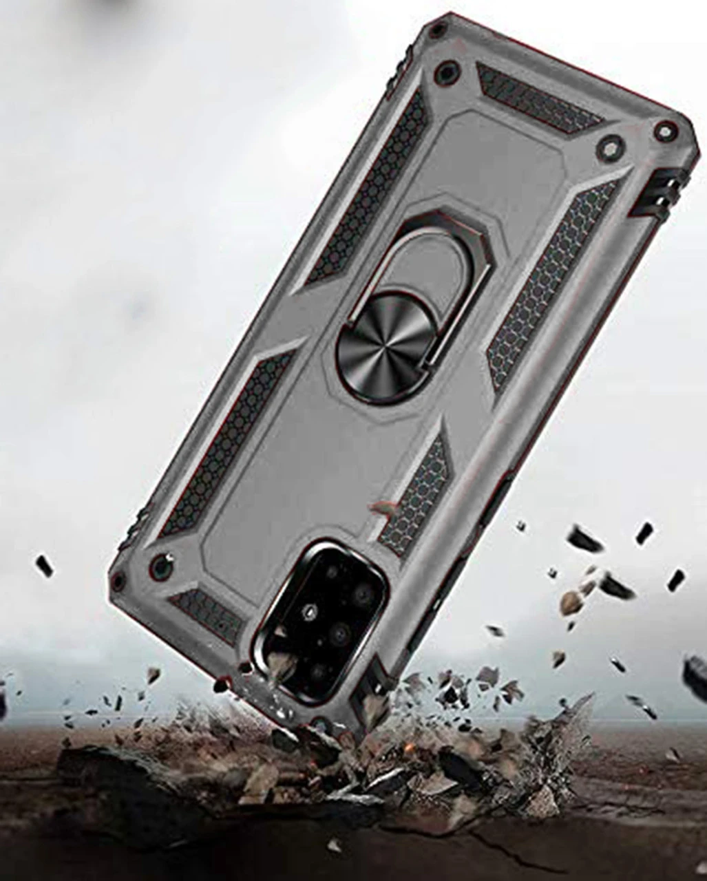 Silver Shock Proof 360 Rotating Metal Ring Stand Case For Galaxy A71 6 Silver Shock Proof 360 Rotating Metal Ring Stand Case For Galaxy A71 - Image 6