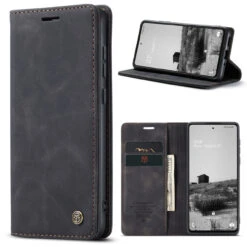 Black Galaxy A73 5G CaseMe Slim Magnetic Classy Wallet Case -Cheap NewCase Store galaxy a73 5g caseme slim wallet black 4 65994.1656297482