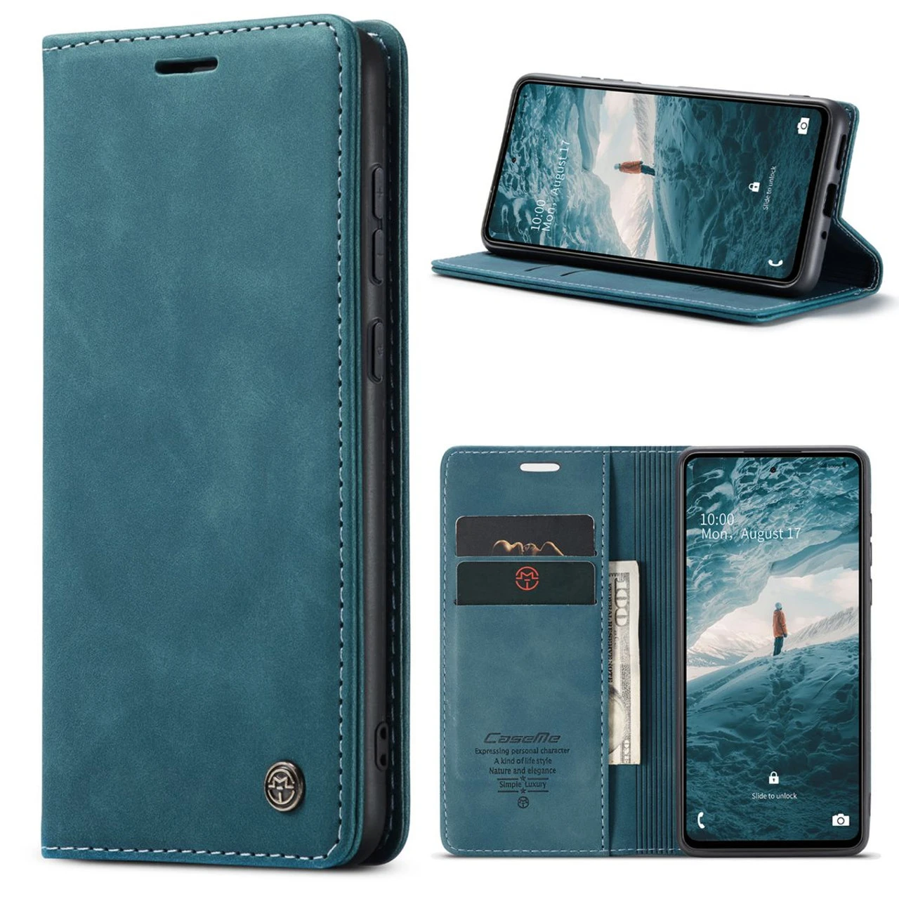 Blue Galaxy A73 5G CaseMe Slim Soft Wallet Case Cover 4 Blue Galaxy A73 5G CaseMe Slim Soft Wallet Case Cover - Image 4