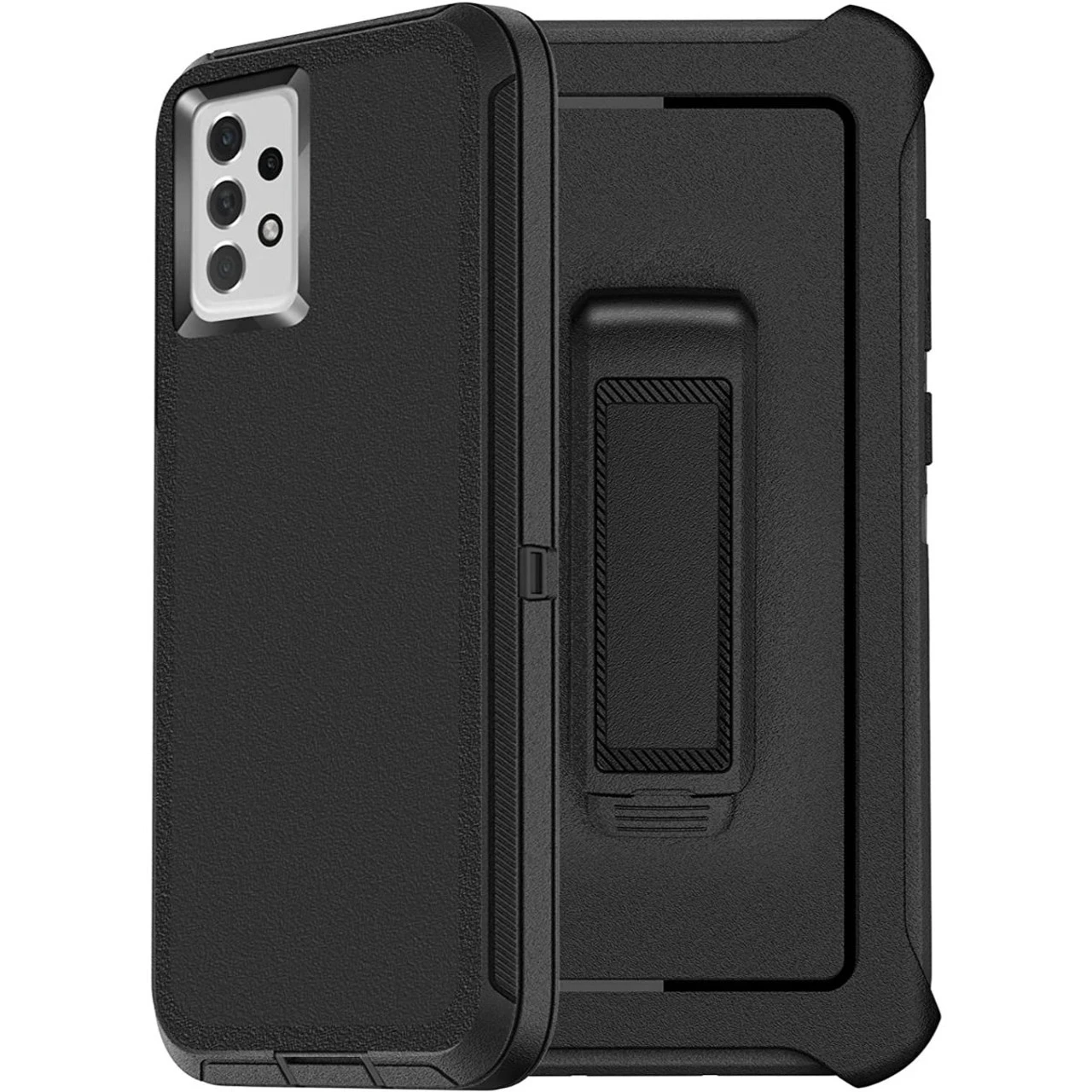 Black Full Body Heavy Duty Holster Case For Galaxy A73 5G 1 Black Full Body Heavy Duty Holster Case For Galaxy A73 5G