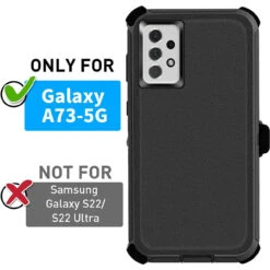 Black Full Body Heavy Duty Holster Case For Galaxy A73 5G 8 Black Full Body Heavy Duty Holster Case For Galaxy A73 5G -Cheap NewCase Store galaxy a73 5g military grade defender holster case black 3 38296.1687410115