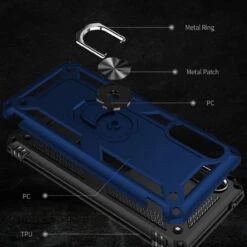 Navy Galaxy A90 5G Slim Armor 360 Rotating Metal Ring Stand Case -Cheap NewCase Store galaxy a90 metal ring kickstand navy 6 58188.1593658772