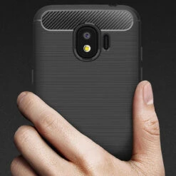 Black Samsung Galaxy J2 Pro 2018 Slim Armor Carbon Fibre Case -Cheap NewCase Store galaxy j2 pro carbon fibre case black 3 45862.1536045507