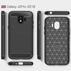 Black Samsung Galaxy J2 Pro 2018 Slim Armor Carbon Fibre Case -Cheap NewCase Store galaxy j2 pro carbon fibre case black 4 54435.1536045507