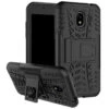 Black Galaxy J2 Pro (2018) Heavy Duty Hybrid Kickstand Case