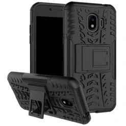 Black Galaxy J2 Pro (2018) Heavy Duty Hybrid Kickstand Case