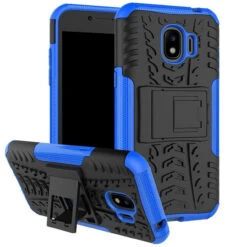Blue Galaxy J2 Pro (2018) Heavy Duty Defender Case With Built-In Stand