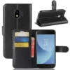 Black Litchi Wallet Case Card Slots For Samsung Galaxy J2 Pro (2018)