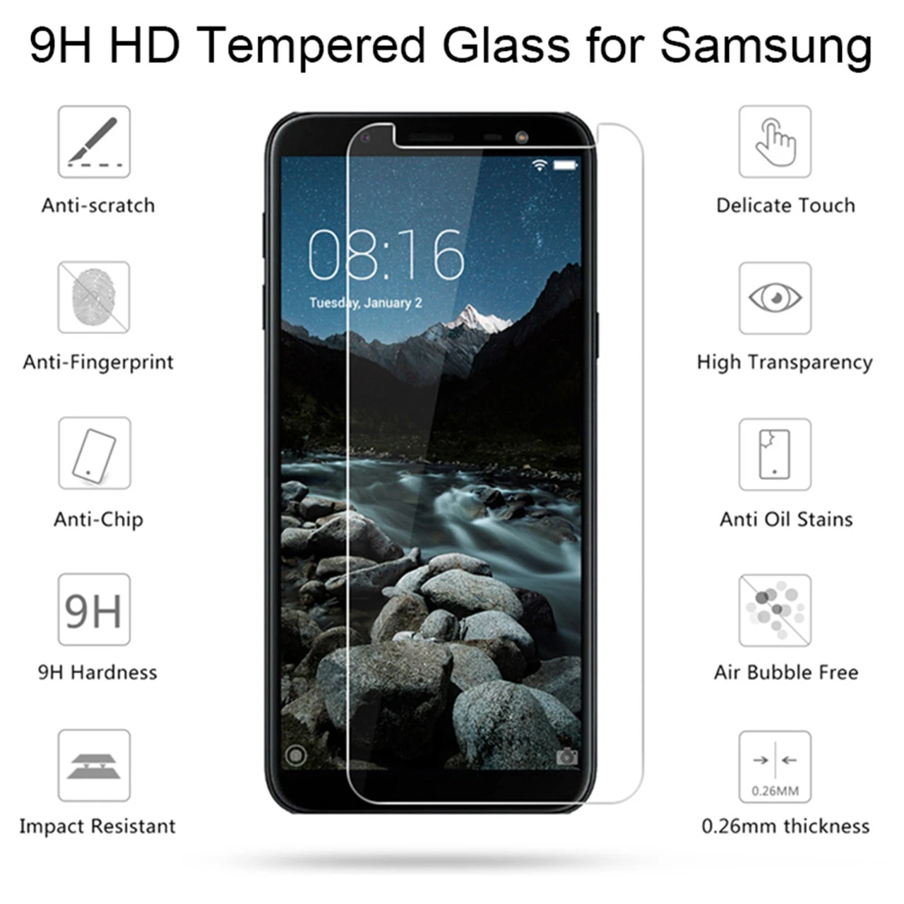 Samsung Galaxy J2 Pro (2018) Tempered Glass Screen Protector 3 Samsung Galaxy J2 Pro (2018) Tempered Glass Screen Protector - Image 3