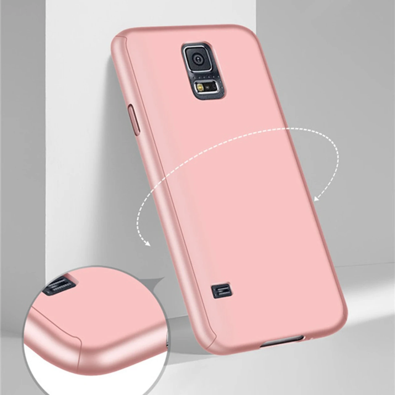 Rose Gold Galaxy J7 Pro (2017) Full Body 360 Degree Protect Case 2 Rose Gold Galaxy J7 Pro (2017) Full Body 360 Degree Protect Case - Image 2