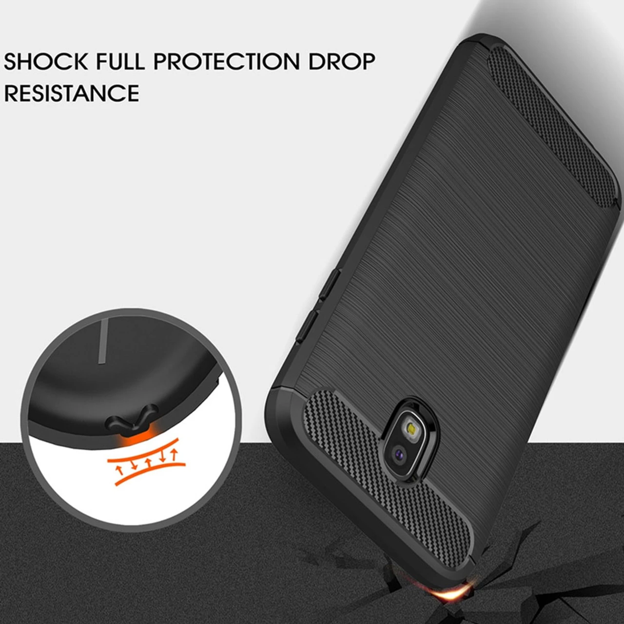 Black Samsung Galaxy J7 Pro 2017 Slim Armor Carbon Fibre Case 4 Black Samsung Galaxy J7 Pro 2017 Slim Armor Carbon Fibre Case - Image 4