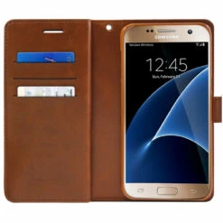 Brown Galaxy J5 Pro Genuine Mercury Mansoor Diary Wallet Case