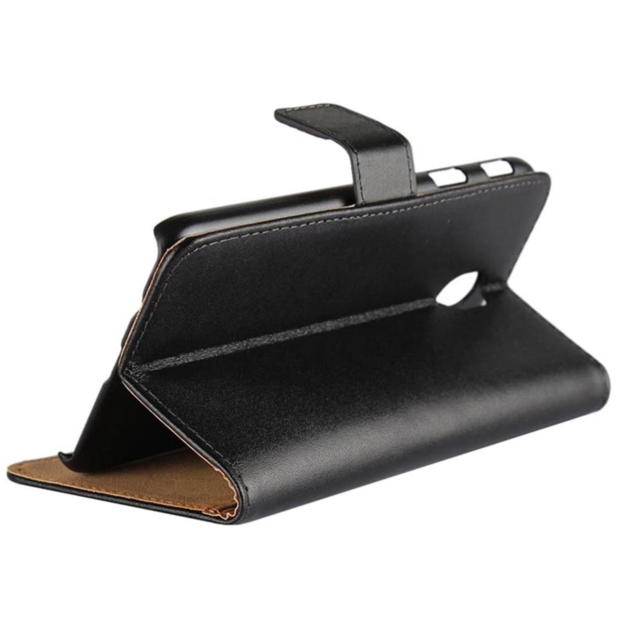 Black Samsung Galaxy J7 Pro (2017) Genuine Leather Wallet Case 4 Black Samsung Galaxy J7 Pro (2017) Genuine Leather Wallet Case - Image 4