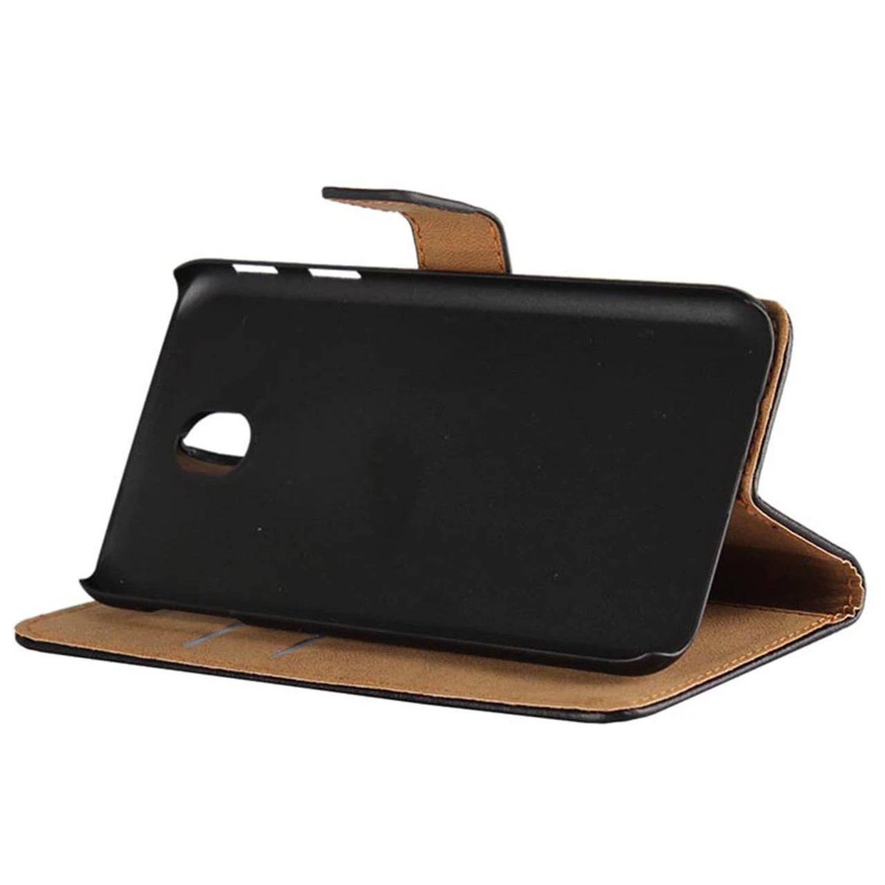 Black Samsung Galaxy J7 Pro (2017) Genuine Leather Wallet Case 5 Black Samsung Galaxy J7 Pro (2017) Genuine Leather Wallet Case - Image 5