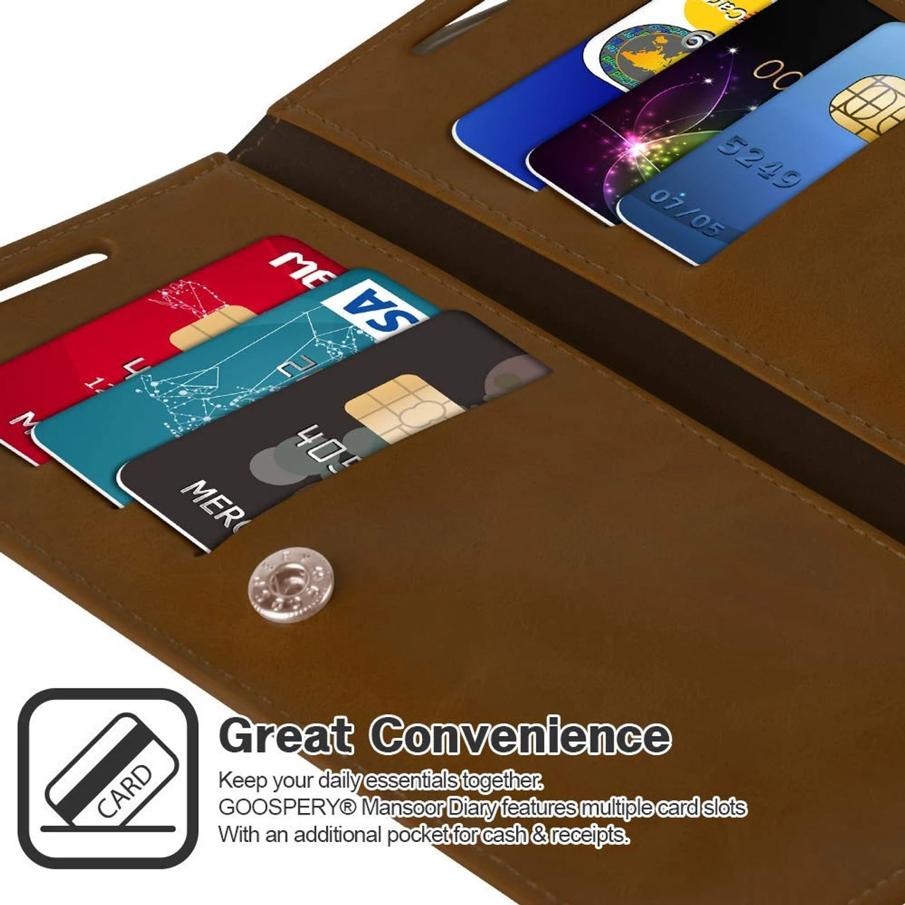 Dark Brown Mercury Mansoor Diary Wallet Card Case For Galaxy Note 10 4 Dark Brown Mercury Mansoor Diary Wallet Card Case For Galaxy Note 10 - Image 4
