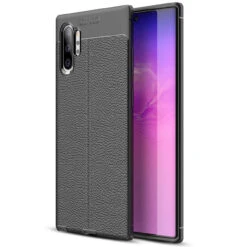 Black Galaxy Note 10+ Ultra Slim Carbon Fibre Leather Texture Case