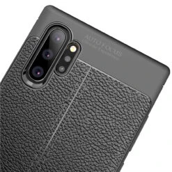 Black Galaxy Note 10+ Ultra Slim Carbon Fibre Leather Texture Case -Cheap NewCase Store galaxy note 10 plus carbon fibre leather black 3 88320.1573346504
