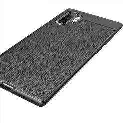 Black Galaxy Note 10+ Ultra Slim Carbon Fibre Leather Texture Case -Cheap NewCase Store galaxy note 10 plus carbon fibre leather black 5 52759.1573346505