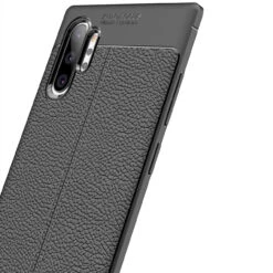 Black Galaxy Note 10+ Ultra Slim Carbon Fibre Leather Texture Case -Cheap NewCase Store galaxy note 10 plus carbon fibre leather black 6 00589.1573346505