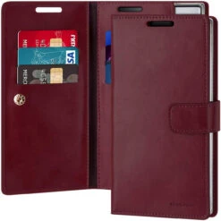Classy Wine Galaxy Note 10+ Mercury Mansoor Diary Wallet Case
