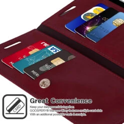 Classy Wine Galaxy Note 10+ Mercury Mansoor Diary Wallet Case -Cheap NewCase Store galaxy note 10 plus mansoor diary wine 3 00060.1629023811