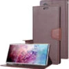 Mercury Sonata Diary Card Slots Wallet Case For Galaxy Note 10 - Brown