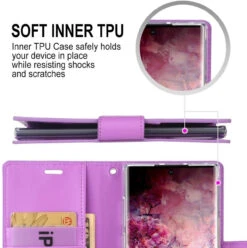 Purple Mercury Sonata Diary Card Slots Wallet Case For Galaxy Note 10 -Cheap NewCase Store galaxy note 10 sonata diary purple 5 28299.1574470450