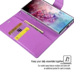 Purple Mercury Sonata Diary Card Slots Wallet Case For Galaxy Note 10 -Cheap NewCase Store galaxy note 10 sonata diary purple 6 04465.1574470452