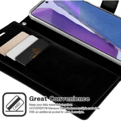 Black Galaxy Note 20 Genuine Mercury Mansoor 9 Card Slot Wallet Case -Cheap NewCase Store galaxy note 20 mercury mansoor wallet black 4 72819.1601877390