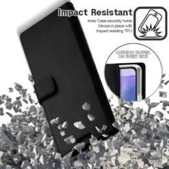 Black Galaxy Note 20 Genuine Mercury Mansoor 9 Card Slot Wallet Case -Cheap NewCase Store galaxy note 20 mercury mansoor wallet black 6 87847.1601877398