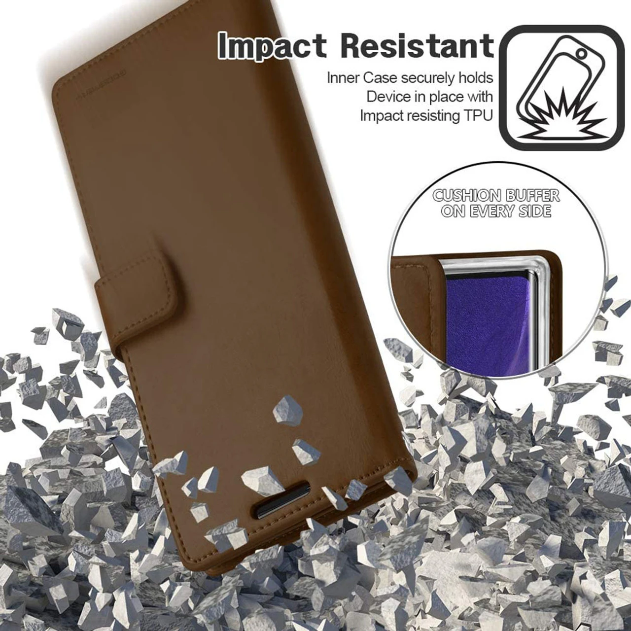 Vintage Brown Mercury Mansoor Wallet Case For Galaxy Note 20 Ultra 5 Vintage Brown Mercury Mansoor Wallet Case For Galaxy Note 20 Ultra - Image 5