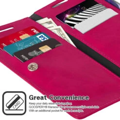 Hot Pink Galaxy Note 20 Ultra Mercury Mansoor 9 Card Slot Wallet Case -Cheap NewCase Store galaxy note 20 ultra mercury mansoor wallet hot pink 3 81450.1601897760