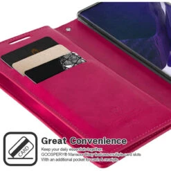 Hot Pink Galaxy Note 20 Ultra Mercury Mansoor 9 Card Slot Wallet Case -Cheap NewCase Store galaxy note 20 ultra mercury mansoor wallet hot pink 4 65078.1601897762