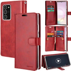 Red Galaxy Note 20 Ultra Mercury Mansoor 9 Card Slot Wallet Case -Cheap NewCase Store galaxy note 20 ultra mercury mansoor wallet red 2 61255.1680155428