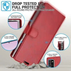 Red Galaxy Note 20 Ultra Mercury Mansoor 9 Card Slot Wallet Case -Cheap NewCase Store galaxy note 20 ultra mercury mansoor wallet red 6 92381.1680155428