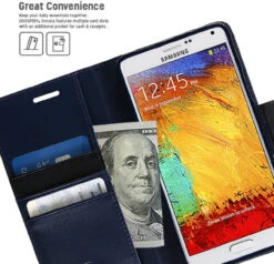 Black Galaxy Note 4 Mercury Sonata Diary Card Slots Wallet Case -Cheap NewCase Store galaxy note 4 sonata wallet black 2 60482.1594362724