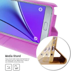 Purple Galaxy Note 5 Mercury Sonata Diary Card Slots Wallet Case -Cheap NewCase Store galaxy note 5 sonata wallet purple 5 12621.1594362569