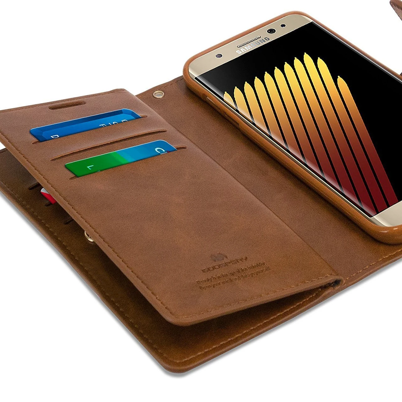 Galaxy Note 9 Genuine Mercury Mansoor Diary Wallet Card Case - Brown 5 Galaxy Note 9 Genuine Mercury Mansoor Diary Wallet Card Case - Brown - Image 5